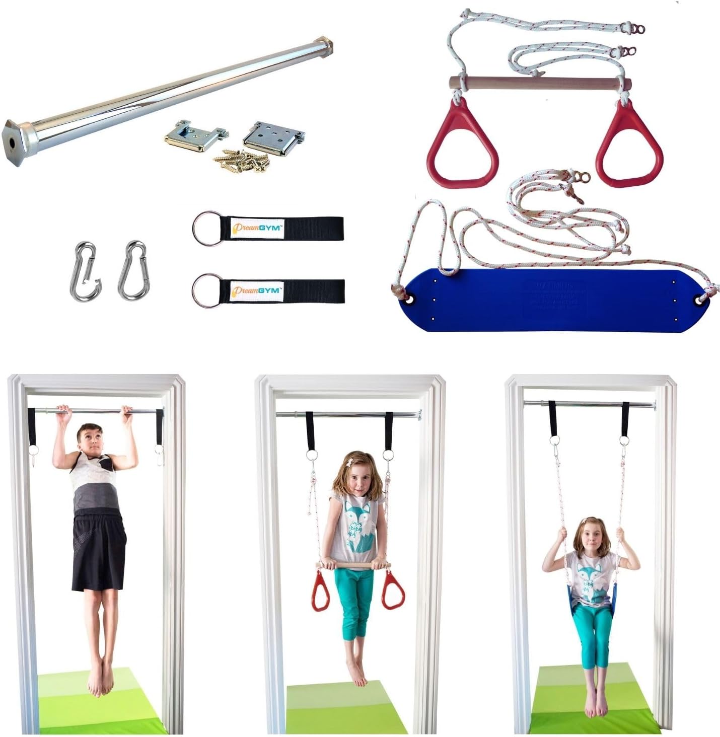 Kids Indoor Doorway Swing Set  - Gymnastic Ring 评论和价格