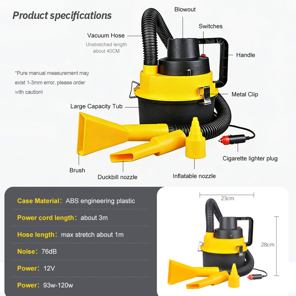 Portable 12V Car Vacuum Cleane - Crossfit Machine 评论和价格
